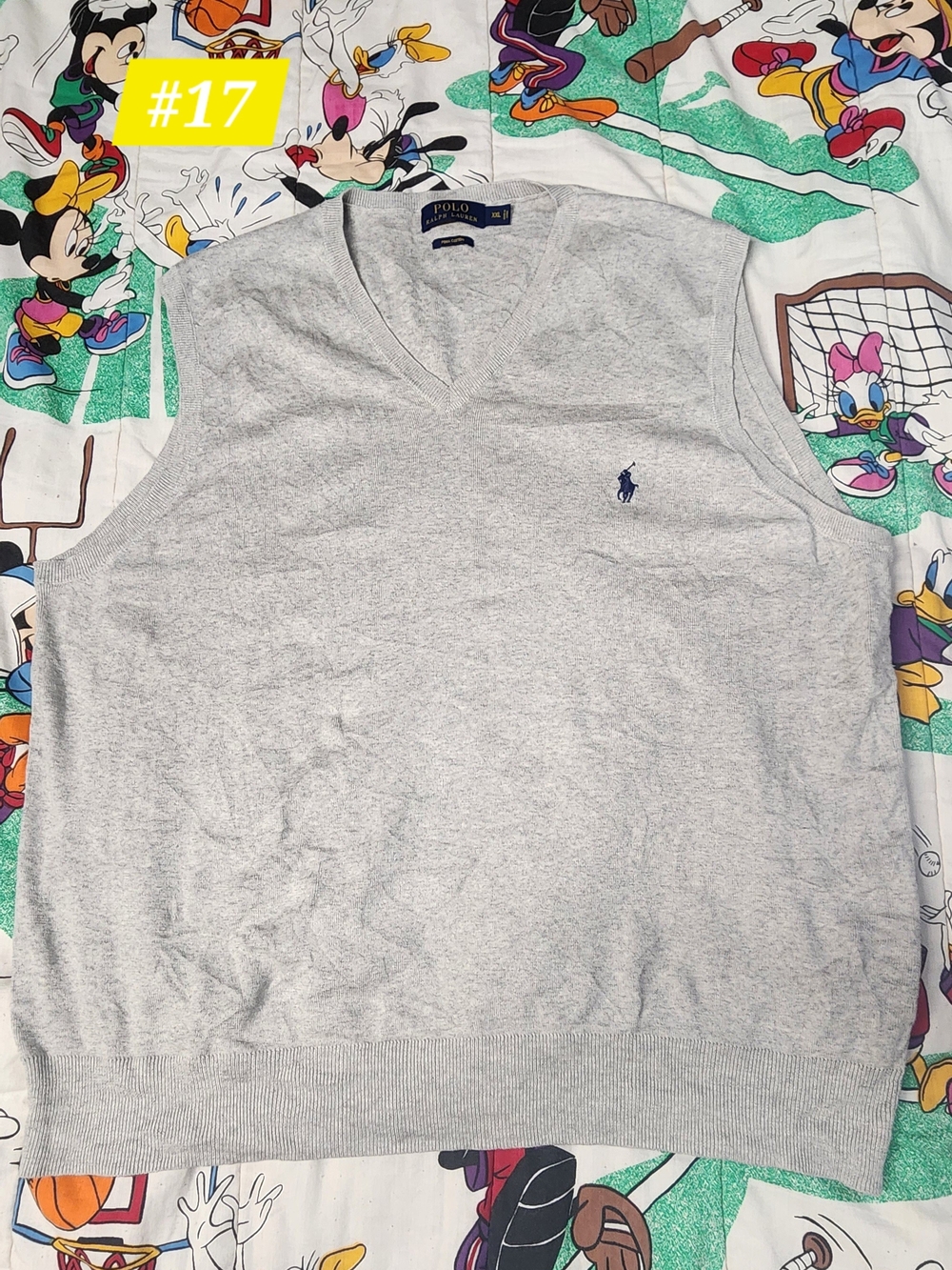 Polo by Ralph Lauren Men's Light Gray V-Neck Sweater Vest